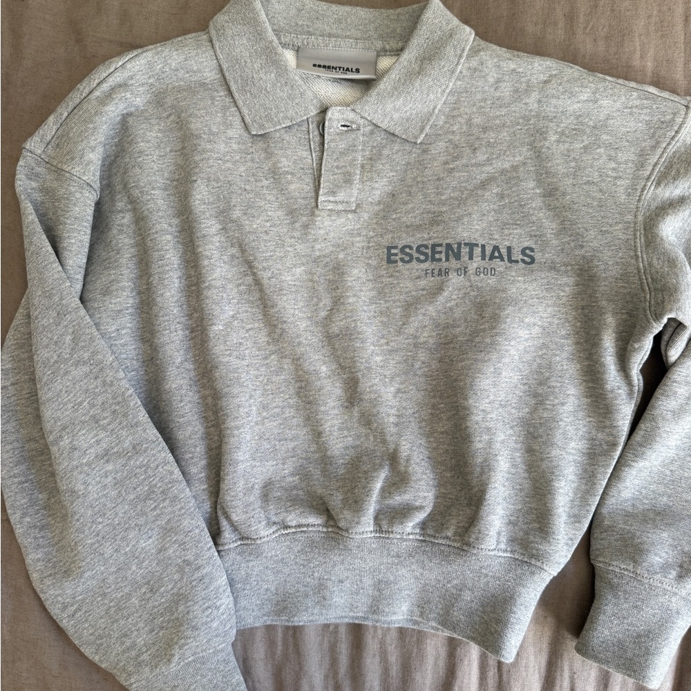 Essentials Fear of God Gray Polo Sweatshirt